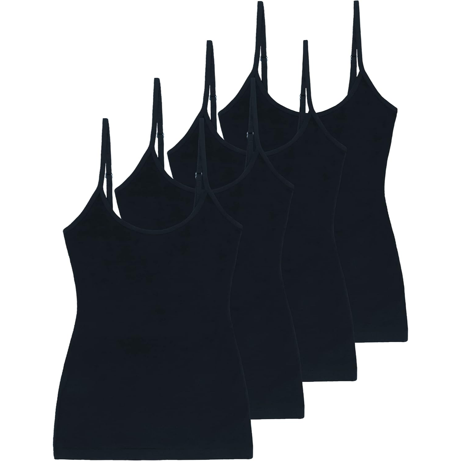 women spagetti cotton tanktops  pack of 4 -black